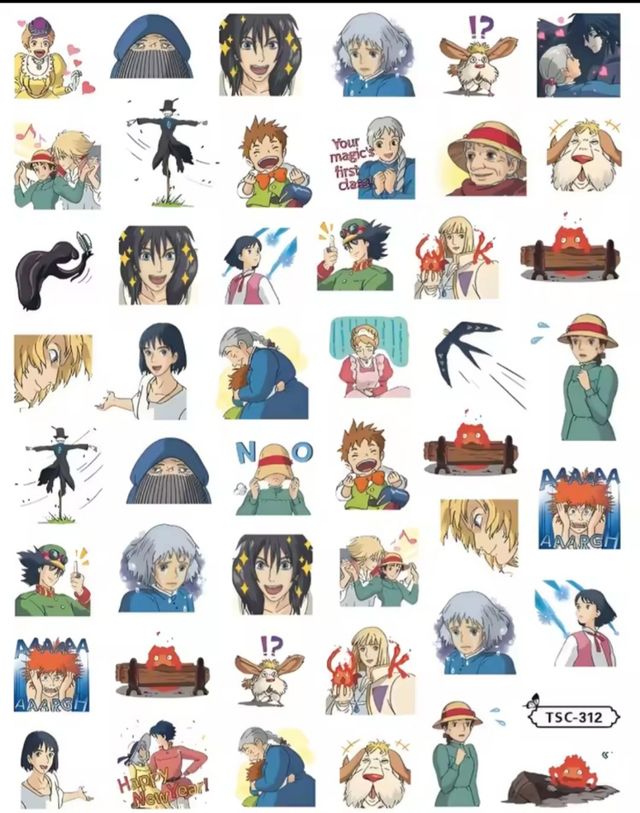 Pegatinas uñas anime,estudio ghibli