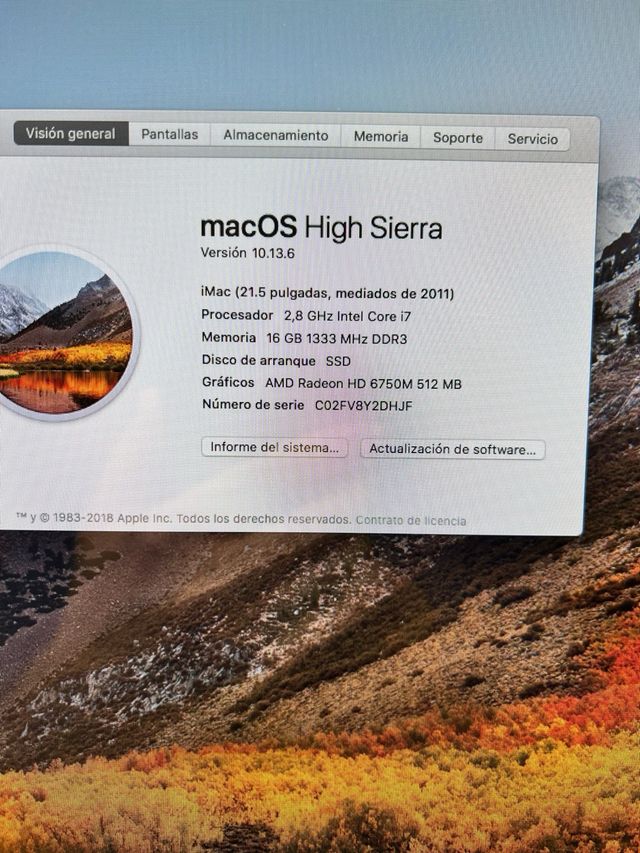 Imac 21.5 2011 i7 16Gb RAM SSD GARANTIA