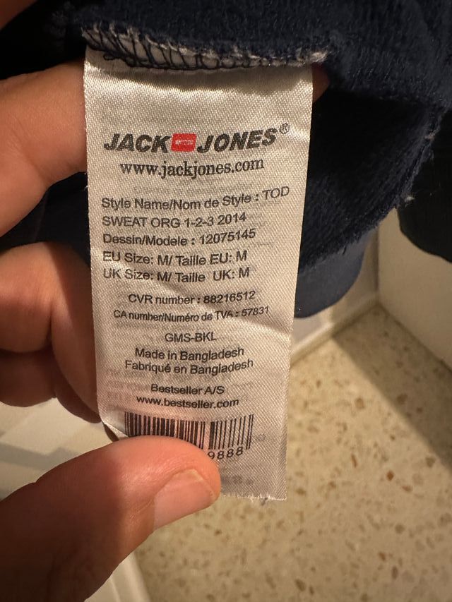 Sudadera Jack & Jones hombre azul marino Talla M