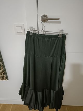 Falda flamenco negra volantes talla S