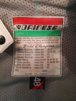 Traje de moto de cuero