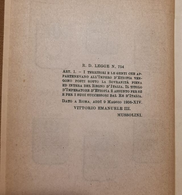 Africa orientale Italiana 1* ed. 1938