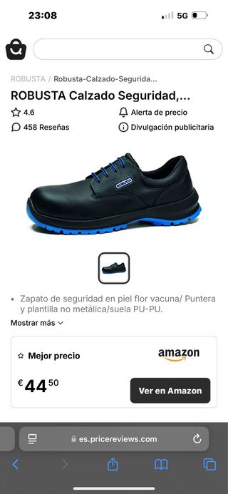 Zapato seguridad robusta