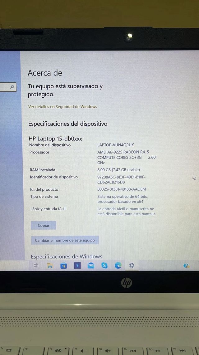 Portátil HP Laptop 15/db0xxx blanco