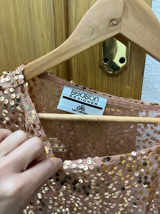 Blusa lentejuela dorada para fiesta talla S/M