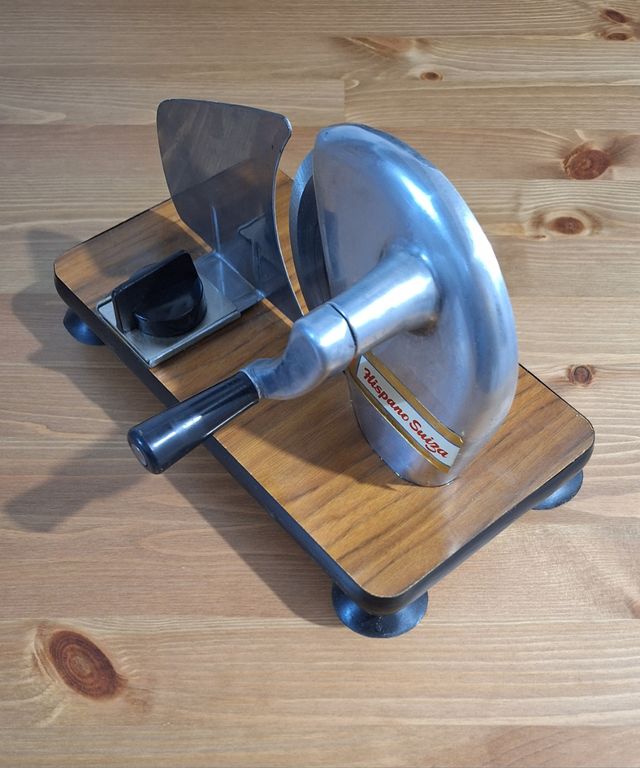 Máquina manual de cortar fiambres años 60