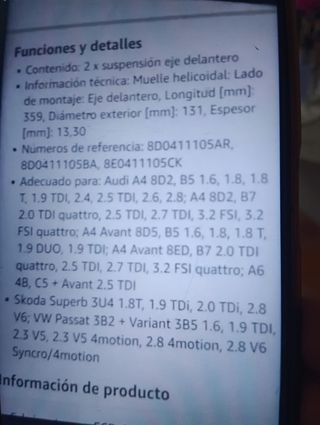 Suspensión de lan Tera nueva