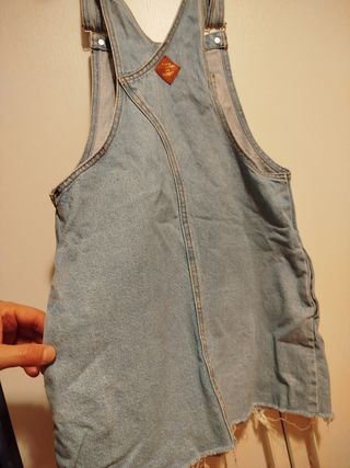 Salopette jeans chiaro taglia M