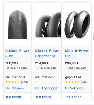 Dos juegos Michelin power performance
