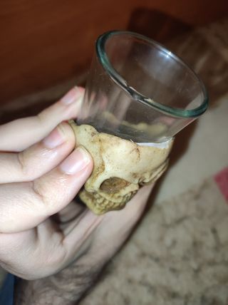 Vaso de chupito de calavera o cráneo