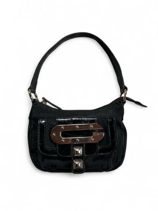 Borsa GUESS nera Y2K vintage mini baguette