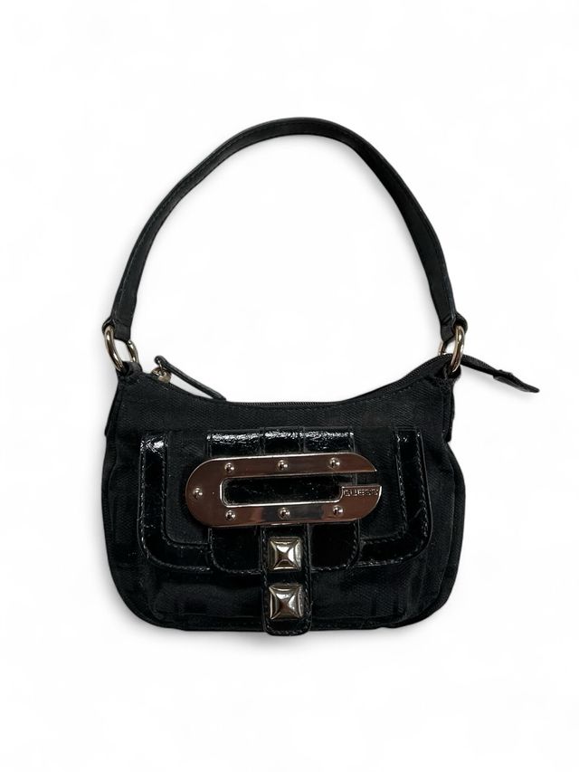 Borsa GUESS nera Y2K vintage mini baguette