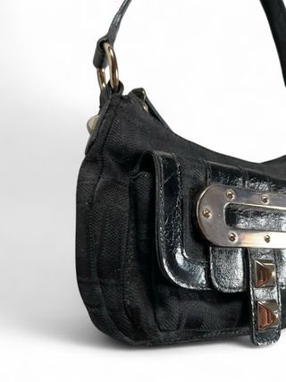 Borsa GUESS nera Y2K vintage mini baguette