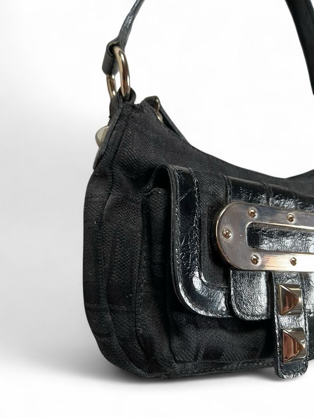 Borsa GUESS nera Y2K vintage mini baguette