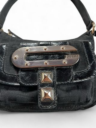 Borsa GUESS nera Y2K vintage mini baguette