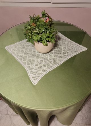 Falda mesa camilla redonda 90 cm. Verde.