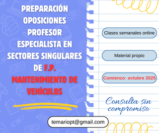PREPARACIÓN OPOSICIONES PROFESOR SINGULAR MANT VEH