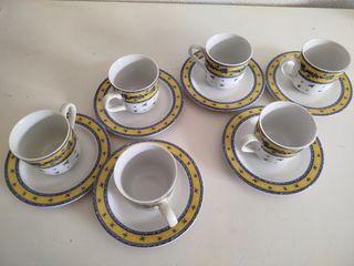 6 Tazas de café porcelana de bohemia