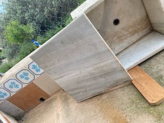 Pila dos senos marmol blanco