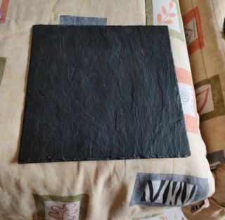 Vajilla de 10 platos planos de pizarra negra