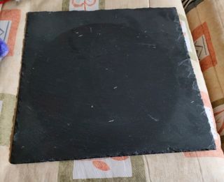 Vajilla de 10 platos planos de pizarra negra