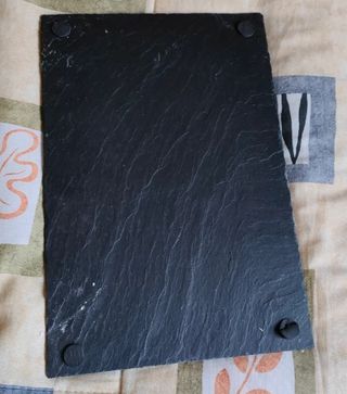 Vajilla de 10 platos planos de pizarra negra