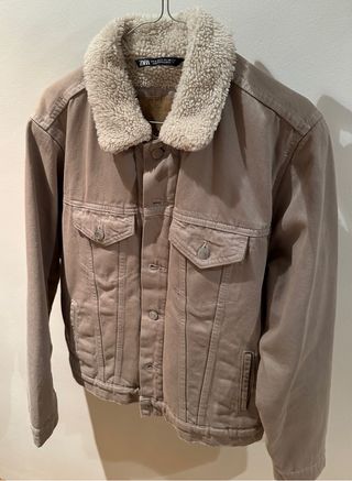 Chaqueta vaquera beige borreguillo