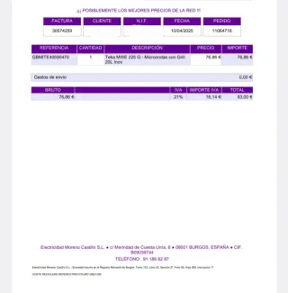 Teka Microondas MWE 225 Inox con Grill