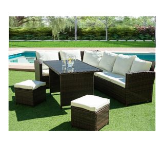 Sofa Rinconera para jardin con mesa