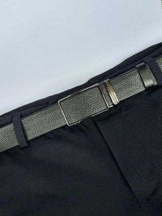 Cinturón de Cuero Hombre 90-120 cm Negro.