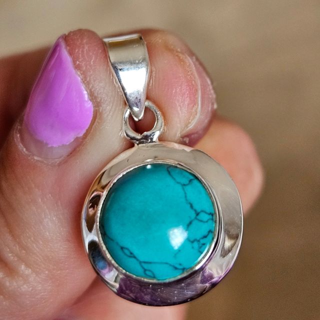 Colgante plata 925 y turquesa