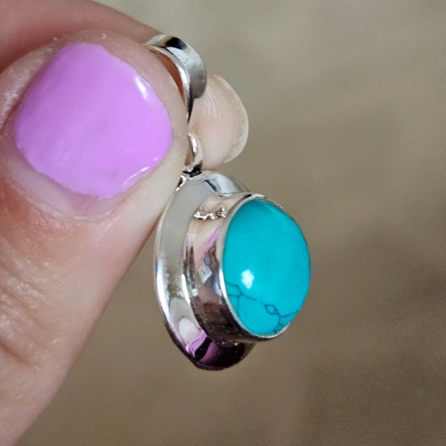 Colgante plata 925 y turquesa