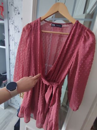Vestido mono plumeti marca zara 
