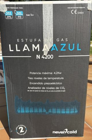 Estufa llama azul