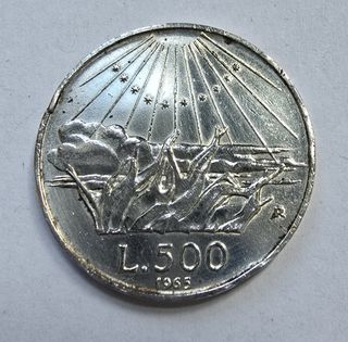 500 lire Argento 1965 KM#100 700° Dante Alighieri