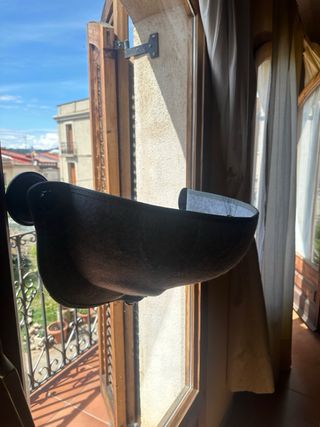 Hamaca ventana gato gris