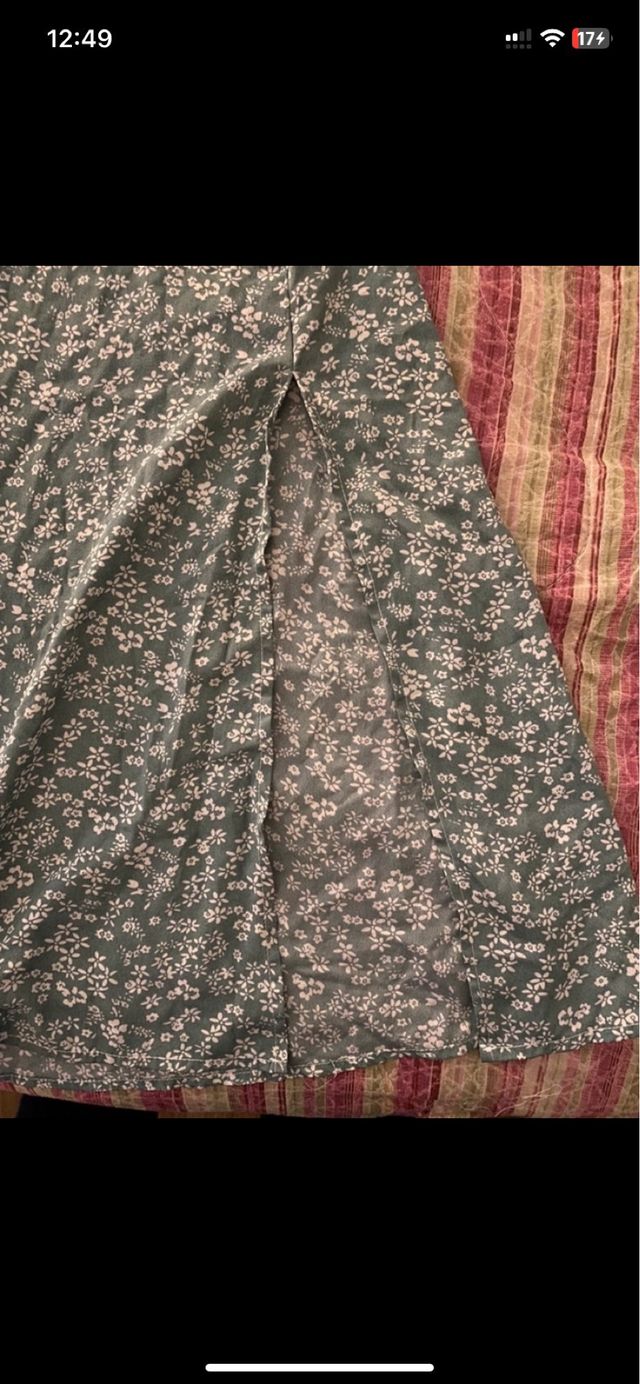 Gonna lunga verde acqua con spacco