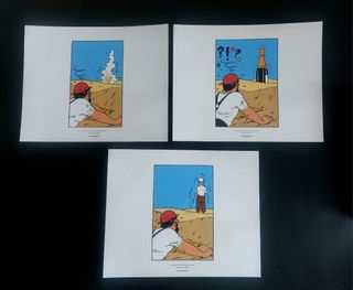 3 Litografias Tintin El Cangrejo Pinzas de Oro