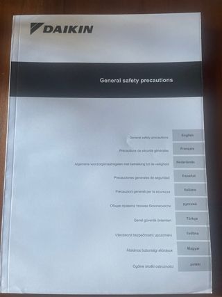 Manuales Daikin Sensira en papel