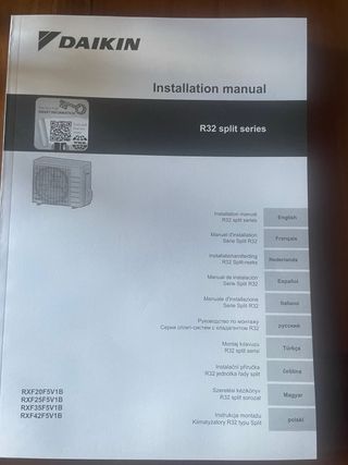 Manuales Daikin Sensira en papel