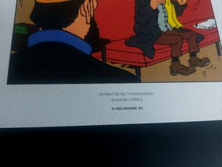 3 Litografias Tintin Vuelo 714 para Sydney