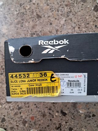 Zapatillas Reebok rojas lona junior