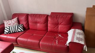 Sofá chaise longue rojo (Oferta Semanal) 250€