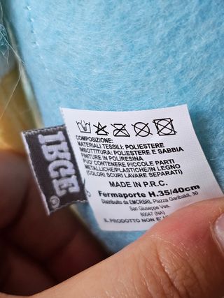 Gnomo Pasqua coniglio blu fermaporte