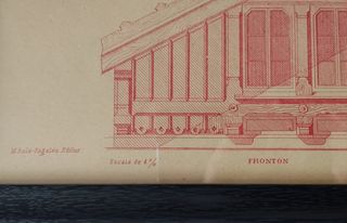 ANTIGUA LÁMINA ENMARCADA CARPINTERÍA SIGLO XIX