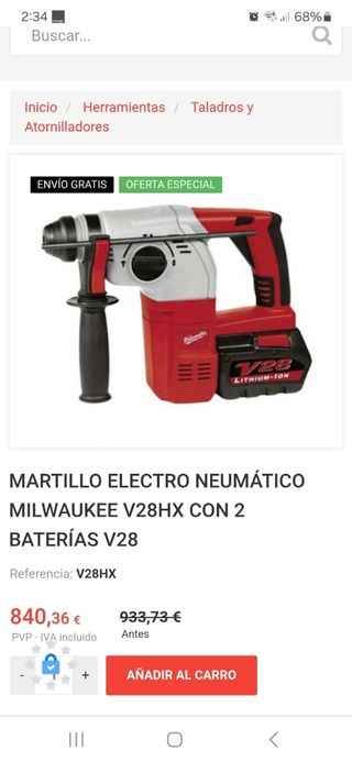 Martillo demoledor Milwaukee