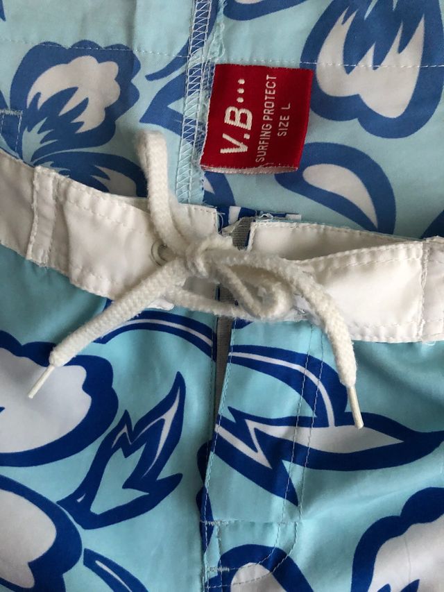 Costume, pantaloncino azzurro a fiori