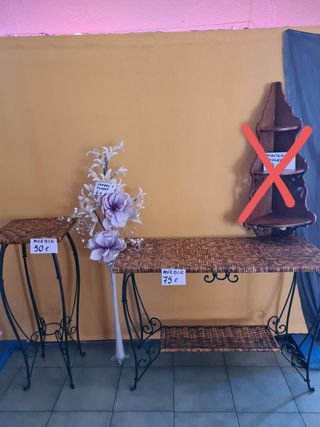 Muebles mimbre y forja