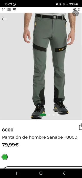 Pantalon montaña  +8000 talla m nuevo con etiqueta