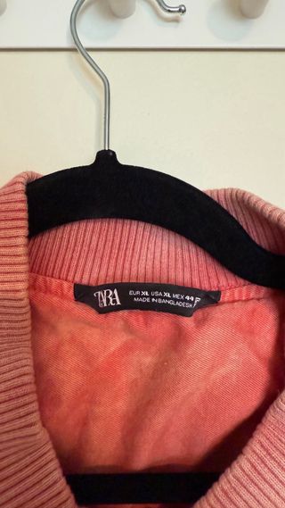 Chaqueta Zara bomber rosa coral XL